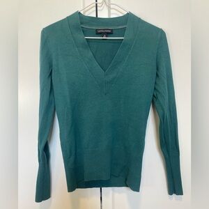 Banana Republic Forest Green Silk Cotton Cashmere Blend V-Neck Sweater XS